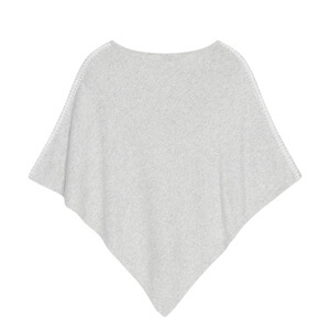 Mint Velvet Grey Cotton Blend Stitch Detail Poncho